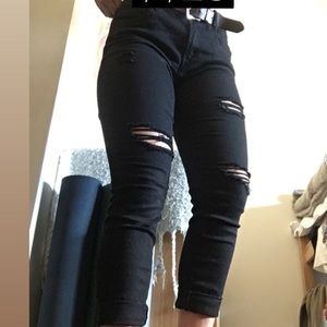 Black ripped jeans
